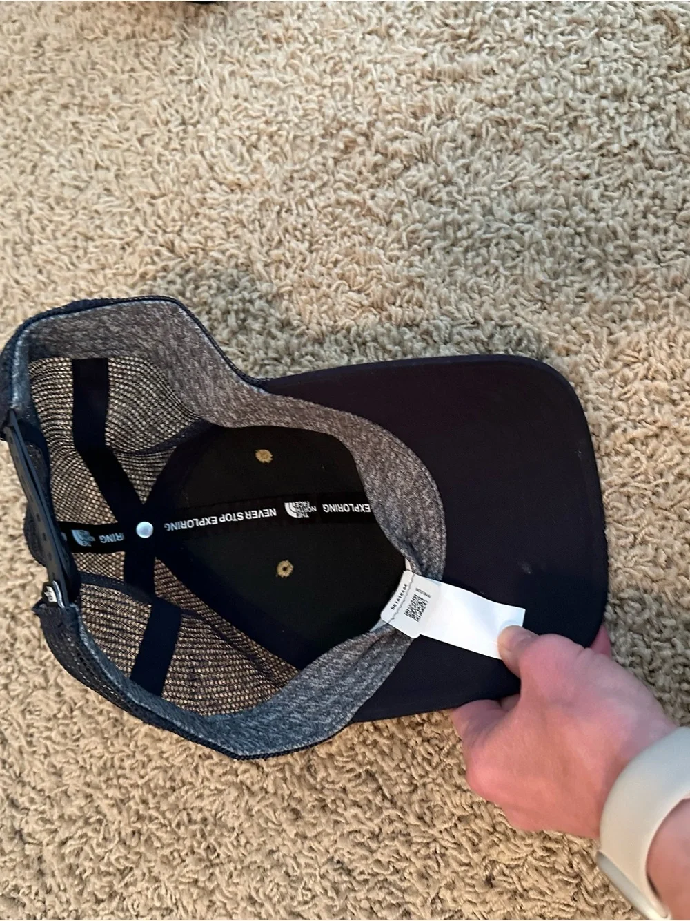 The North Face Two-Tone Tan and Black Patch Cap